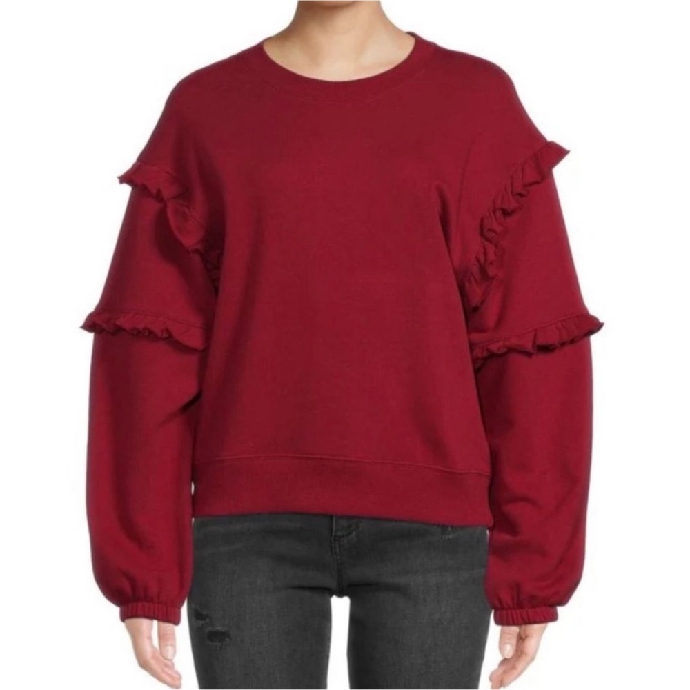 Rebecca Minkoff Red Ruffle Sweatshirt